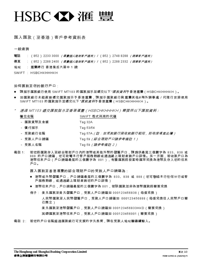 Inward Payments TC | PDF