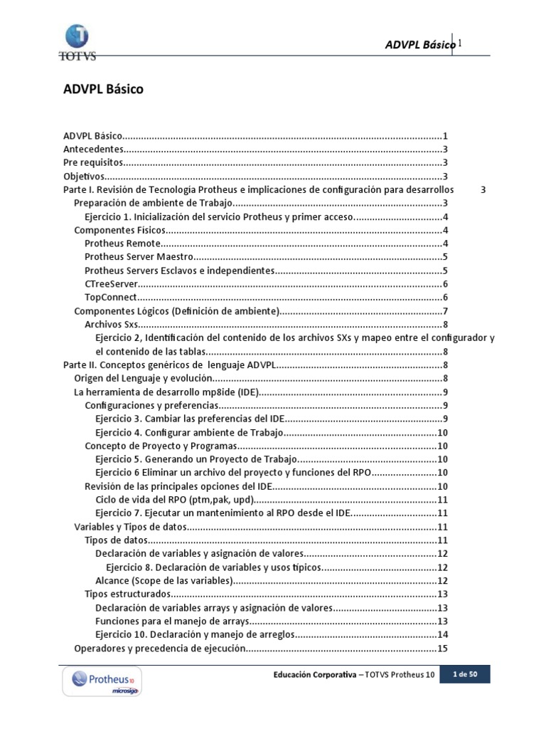 Introducción a ADVPL y Protheus | PDF | Entorno de desarrollo integrado ...