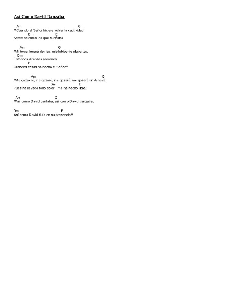 Así Como David Danzaba | PDF
