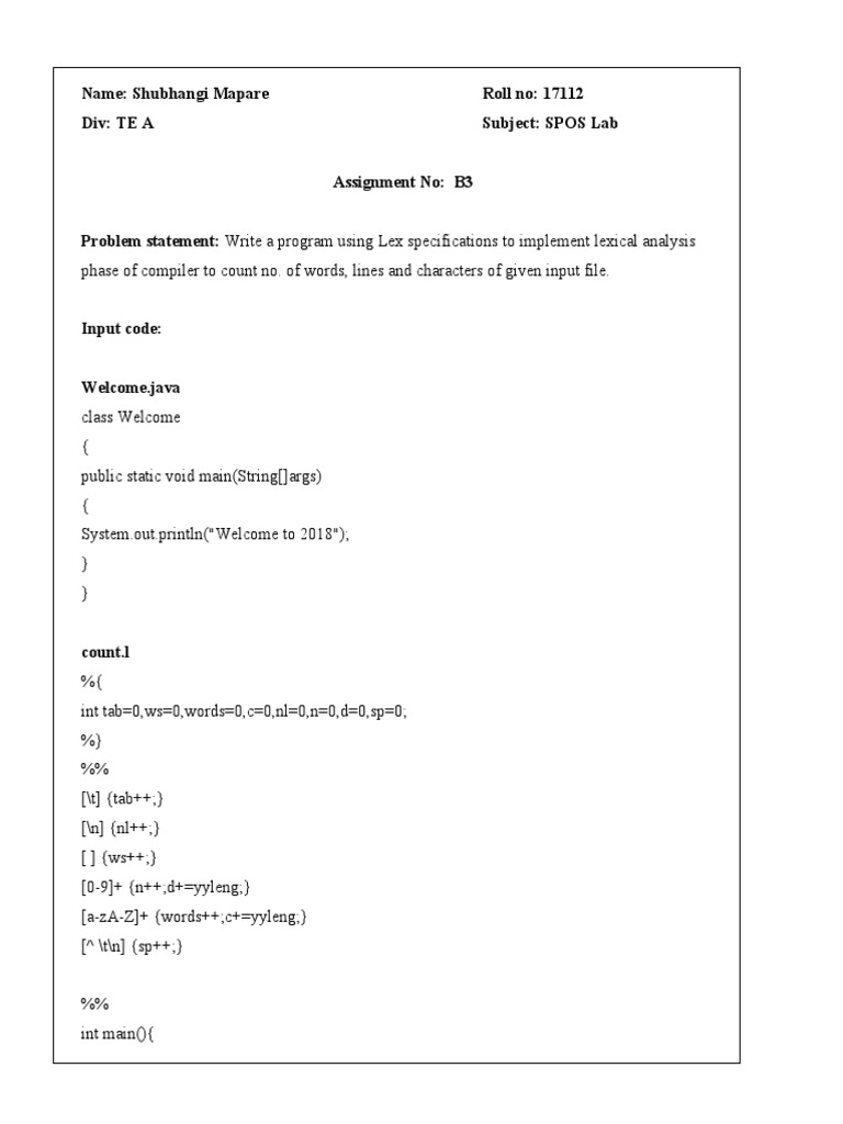 Lexical Analysis Program in C | PDF | Computers
