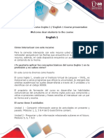 Presentación Del Curso Inglés I English 1 Course Presentation