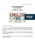 Actividad de Inglés 04 - 4° grado de Primaria