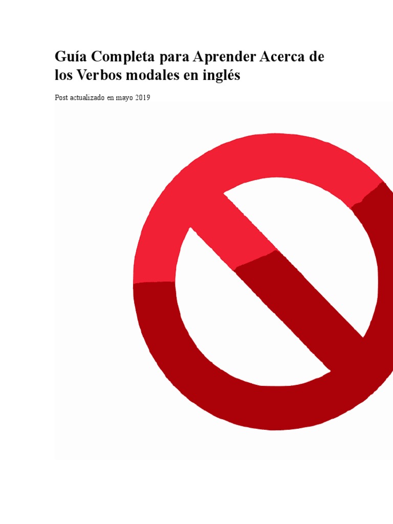 Guía de Verbos Modales en Inglés | PDF | Verbo | Asunto (gramática)