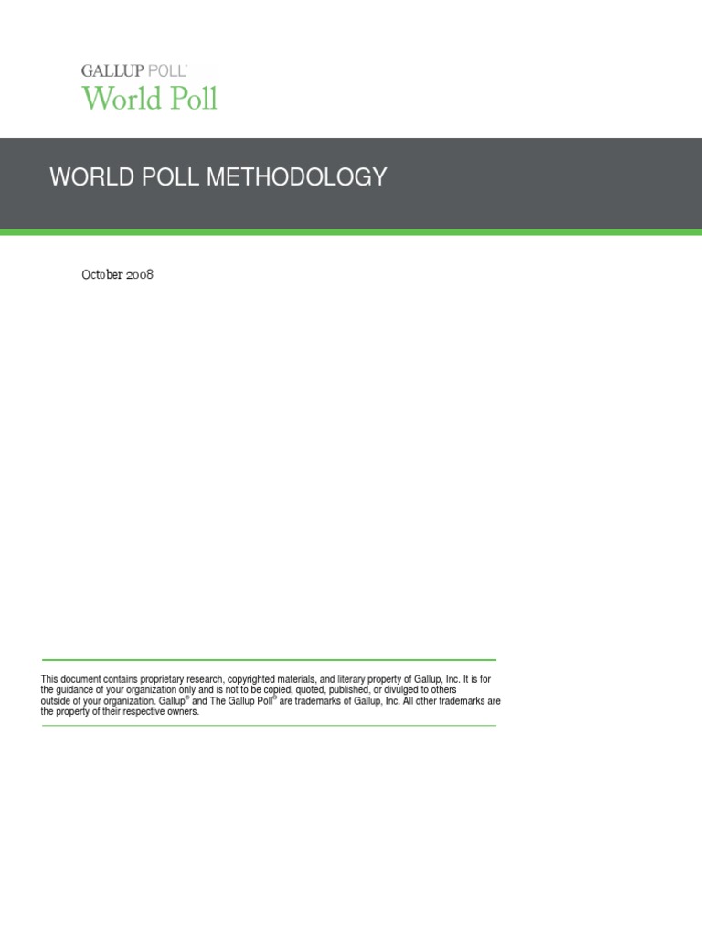 Gallup World Poll Methodology | PDF | Gallup (Company) | Survey Methodology