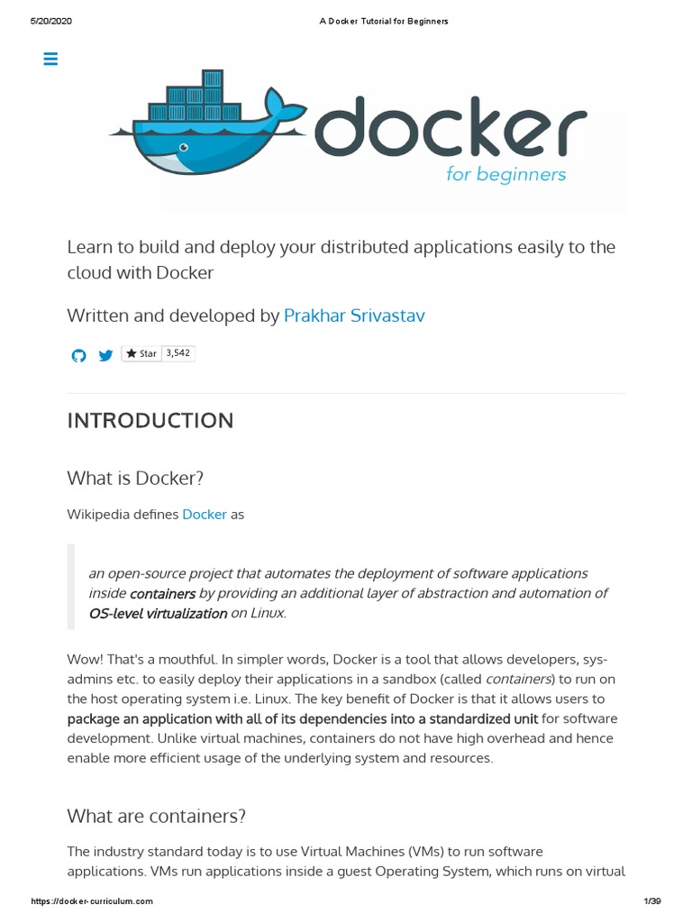 A Docker Tutorial For Beginners PDF | PDF | Virtual Machine | Operating ...
