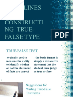 Guidelines IN Constructi NG True-False Type of Test