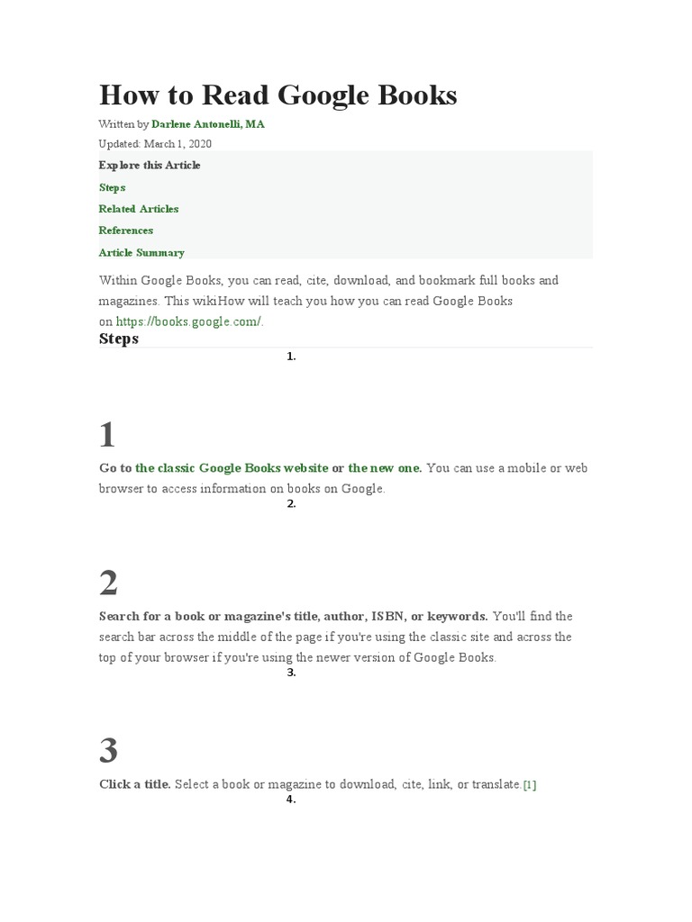 How To Read Google Books PDF