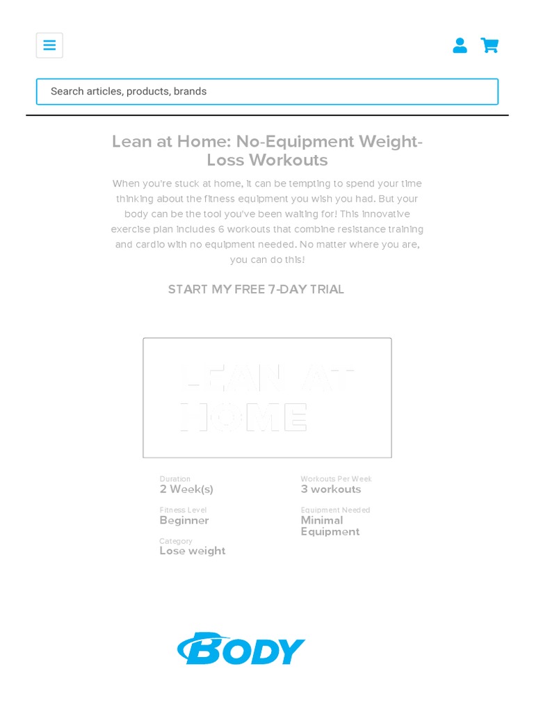 Lean at Home - No-Equipment Weight-Loss Workouts, PDF, Strength Training