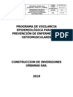 PVE-SST-002 Programa de Vigilancia Epidemiologica Osteomuscular