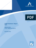 STEP Examiners Report 2012 PDF