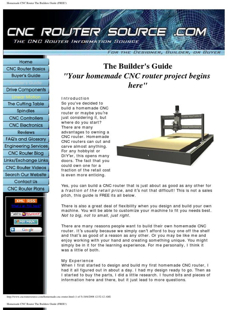Build Your Own CNC Router Guide | PDF | Numerical Control ...