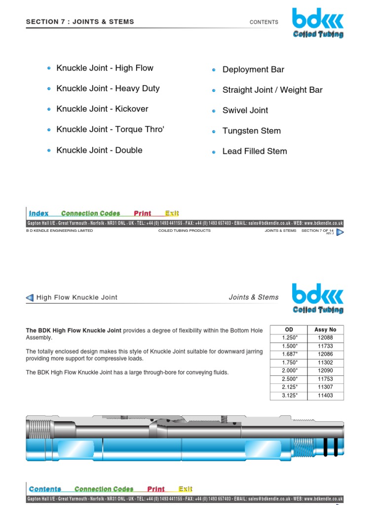 Section 7 Joints & Stems Connection Codes PDF Pipe (Fluid