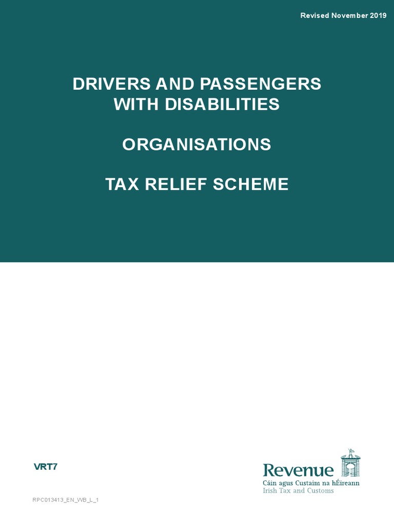 Drivers and Passengers With Disabilities Organisations Tax Relief