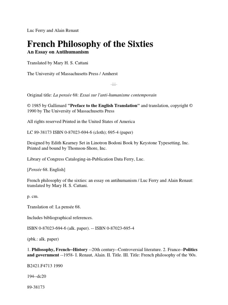 French Philosophy of The 60s PDF Martin Heidegger Louis Althusser