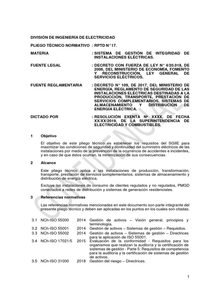 Pliego Técnico Normativo - RPTD N17 SGIIE - Rev.7-1 | PDF | Evaluación ...