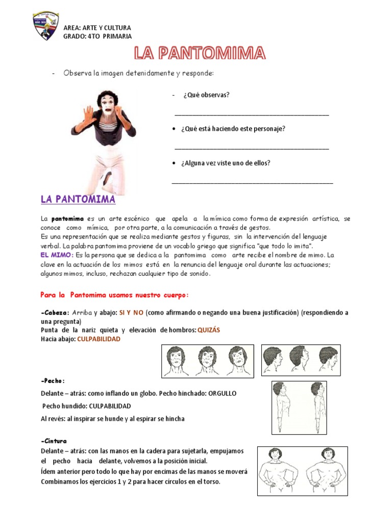 Pantomima y Mimodrama para Niños | PDF