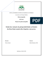 Estudo As Variações Da Paleoprodutividade No Estuário Dos Bons Sinais Usando Sílica Biogénica Como Proxy.