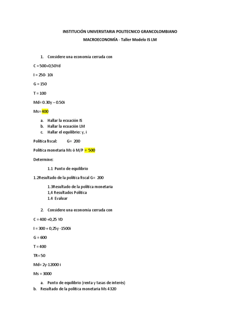 TALLER IS Y LM Mayo 12 | PDF