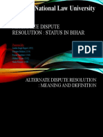 Chanakya National Law University: Alternate Dispute Resolution: Status in Bihar