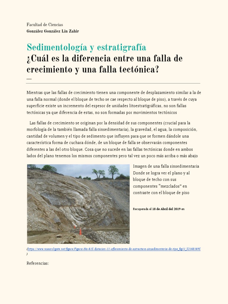 Diferencia Entre Falla de Crecimiento y Falla Tectónica | PDF
