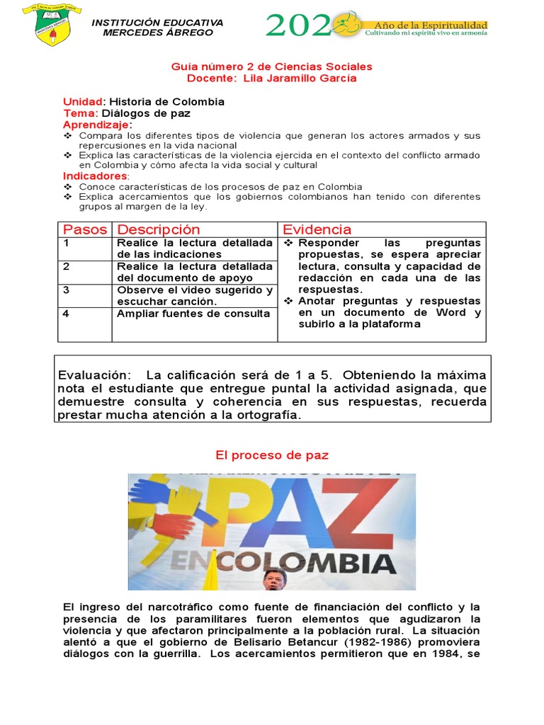 Diálogos de paz en Colombia: Resumen y Claves | PDF | Colombia | Conflictos