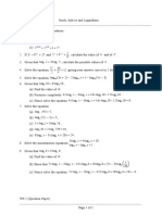 Pure Maths Work Sheet On Surds, Indices and Logarithms