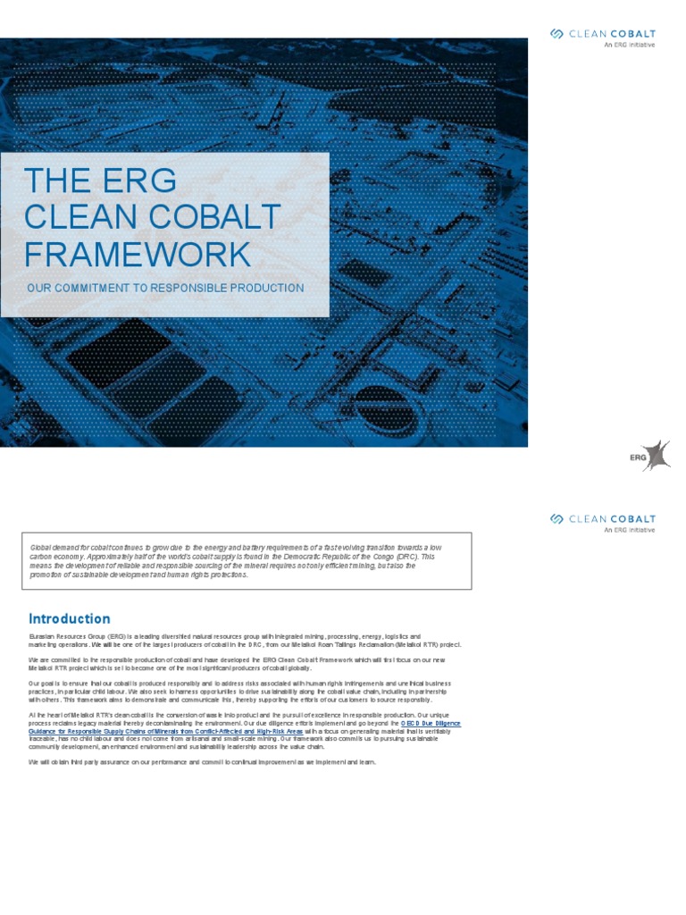 ERG's Clean Cobalt Framework Overview | PDF | Cobalt | Sustainability