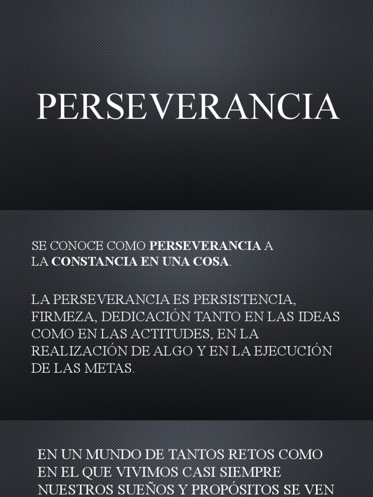 PERSEVERANCIA | PDF