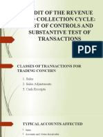 Audit of The Revenue and Collection Cycle: Test of Controls and Substantive Test of Transactions