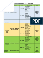 Cronograma de Capacitacion Semana de 18 Al 22 de Julio 2016