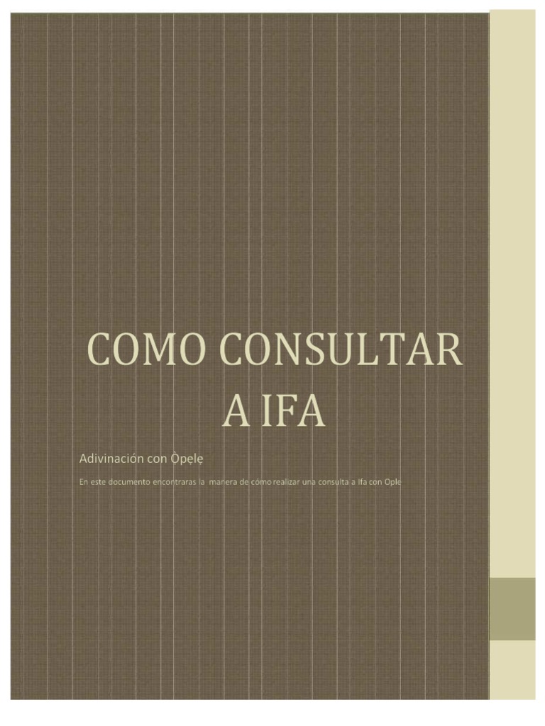 Como Consultar A Ifa | PDF | Santeria | Religión y creencia