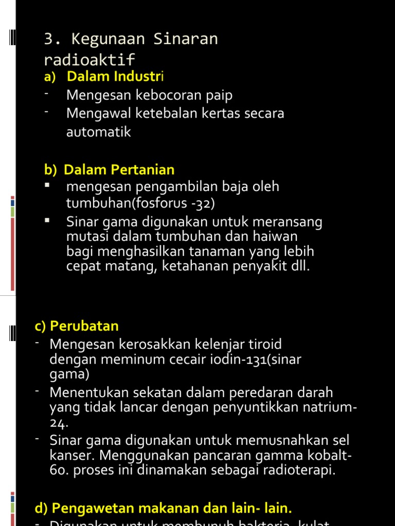 Kegunaan Sinaran Gama Dalam Industri Makanan