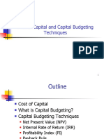 Cost of Capital and Capital Budgeting Techniques