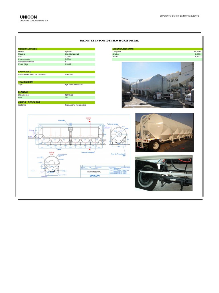 Silo Horizontal para Cemento: Especificaciones | PDF