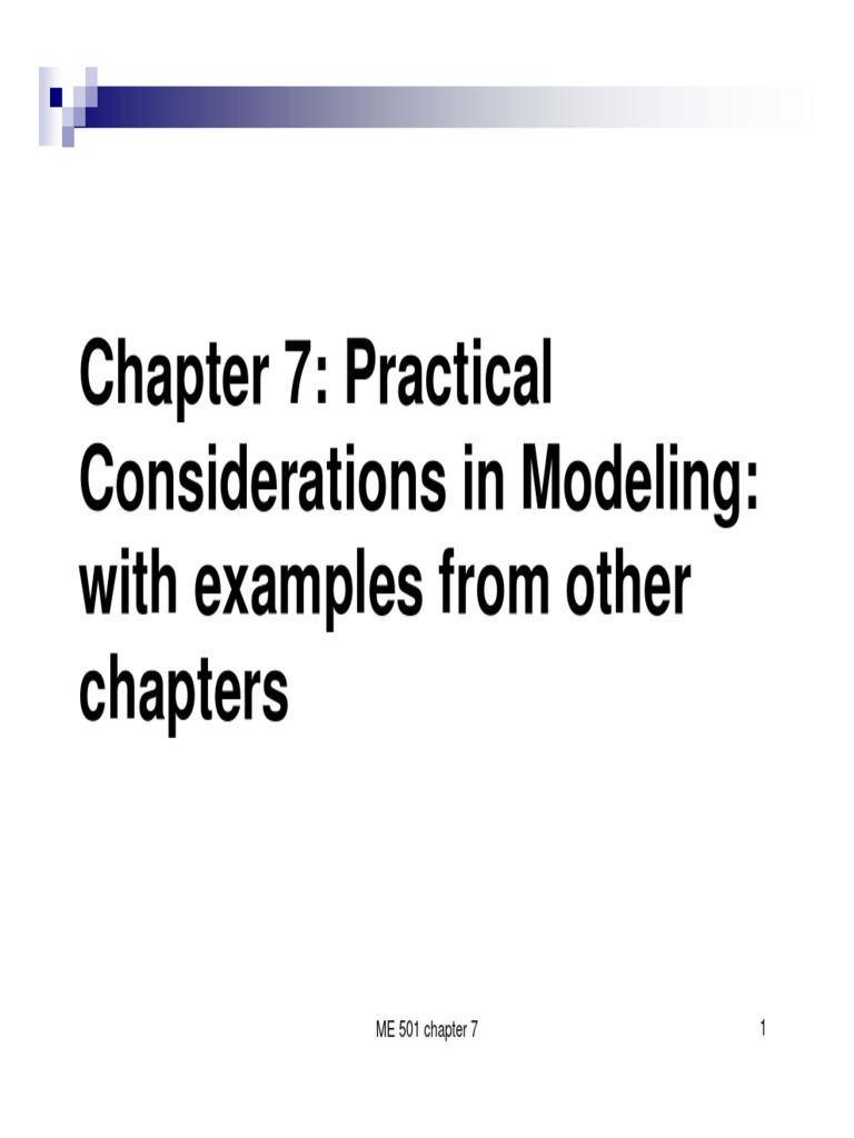Chapter 7: Practical Considerations in Modeling: With Examples From ...