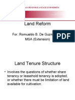Land Reform: For. Romualdo B. de Guzman, Jr. MSA (Extension)