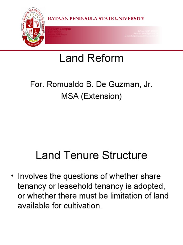 Land Reform and Agrarian Strategies | PDF | Leasehold Estate | Farms
