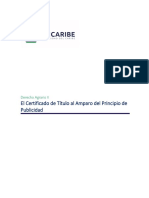 Unidad 1. Recurso 1. El Certificado de Título Al Amparo Del Principio de Publicidad.