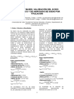 Ácidos Y Bases. Valoración Del Ácido Clorhídrico Y de Hidróxido de Sodio Por Titulación