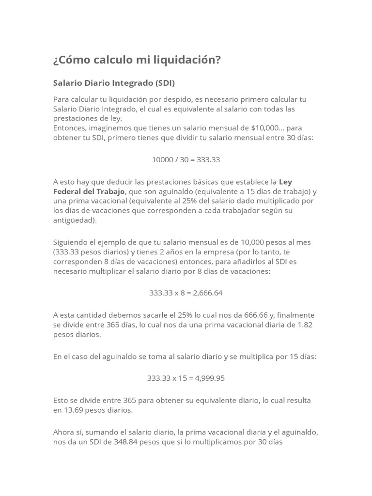 Cómo Calculo Mi Liquidación | PDF | Salario mínimo | Salario