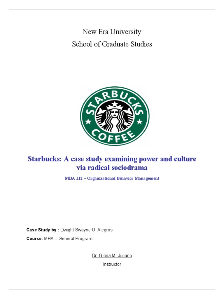 Starbucks Case Study PDF Public Relations Starbucks