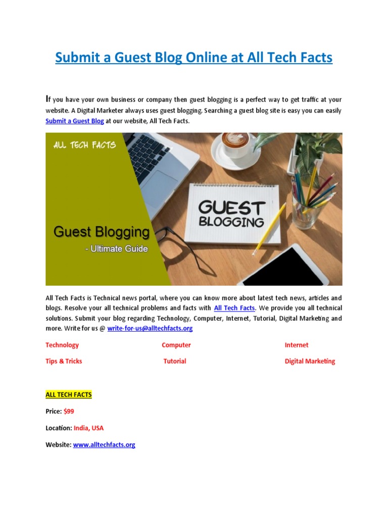 Submit Tech Guest Blog at All Tech Facts | PDF