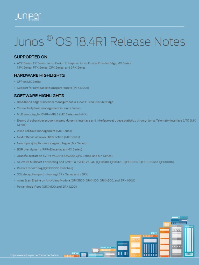Junos Release Notes 18 4 Computer Networking Telecommunications