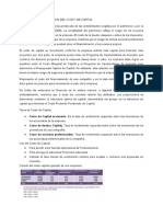 Analisis y Argumentacion Del Costo de Capital