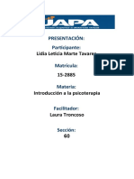 Tarea 3 Lidia Marte Int A La Psicoterapia