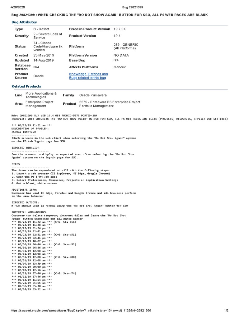 Bug 29821399 PDF | PDF | Software Bug | World Wide Web