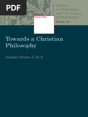 Towards A Christian Philosophy Joseph Owens Pdf Thomism Theology