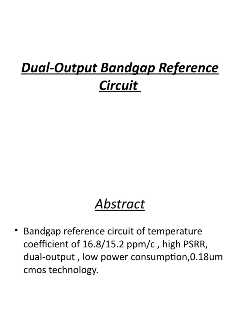 Dual-Output Bandgap Reference Circuit | PDF