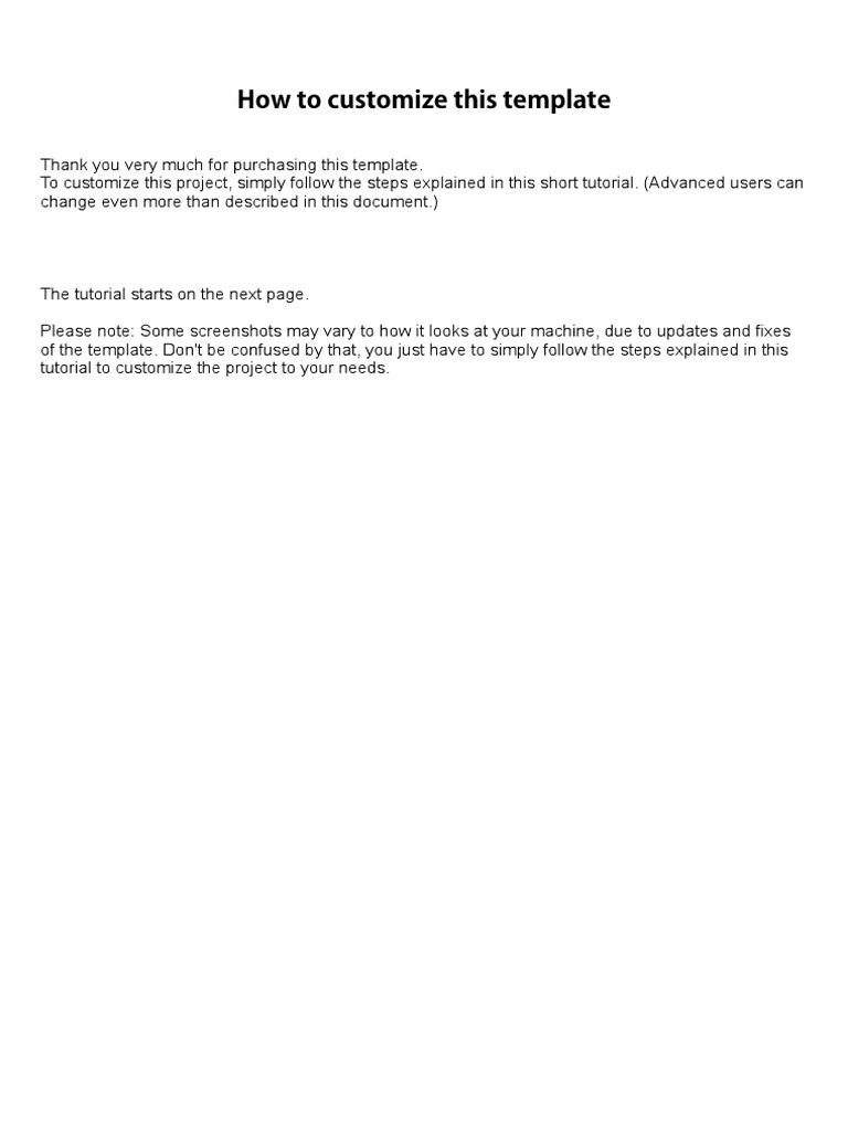 Customize Your Template Tutorial | PDF | Screenshot | Double Click