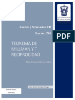 Teorema de Millman y Teorema de Reciprocidad